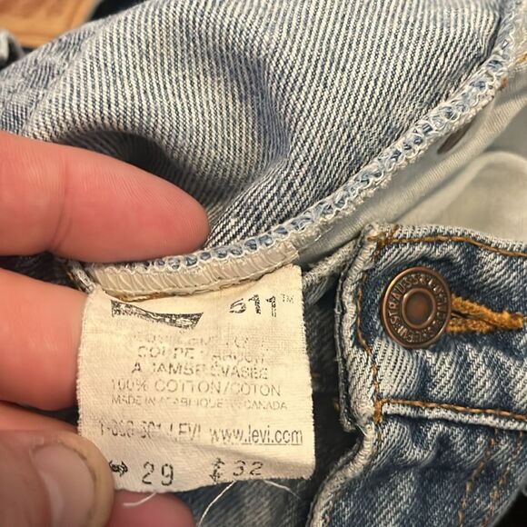 Vintage Levi’s 511 Blue Distressed Denim Jeans - Picture 10 of 11